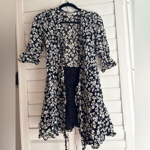 Reformation Black and White Wrap Dress